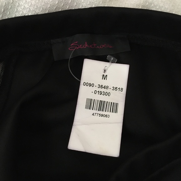 2 piece set - black and white striped crop top and midi skirt with mesh - small - Picture 13 of 16